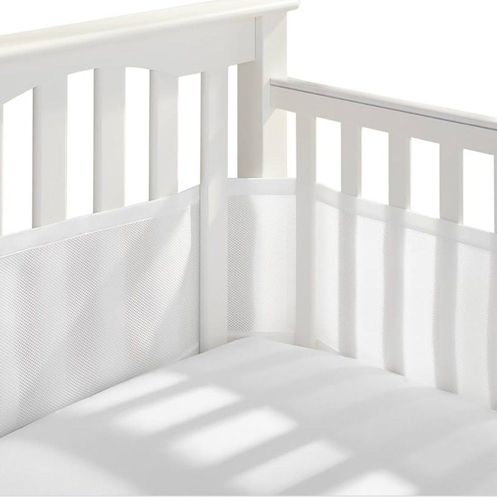 Breathable Baby White Crib Mesh Liner